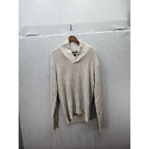 True Rock Mens XXL Shawl Collar Sweater - 55% Cotton 45% Acrylic Gray